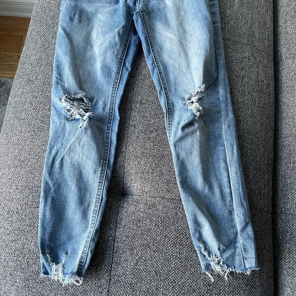 Light blue distressed ankle Jeans - Picture 4 of 7
